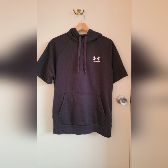 Under Armour Mens' short sleeve hoodie black - Picture 2 of 3